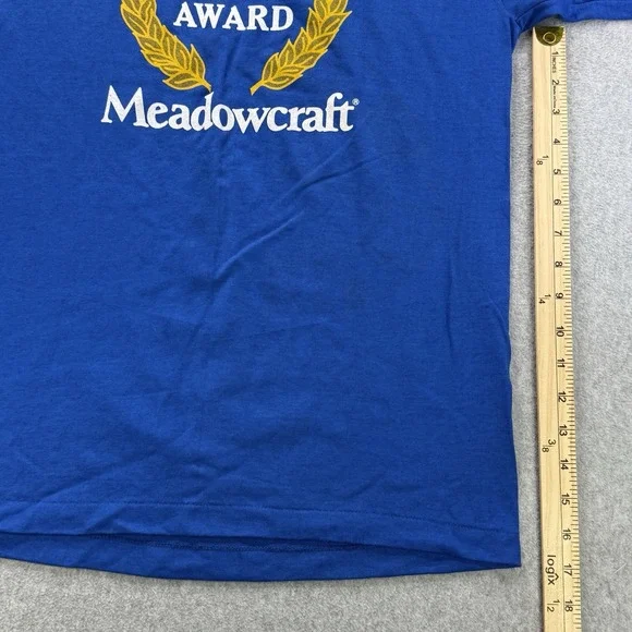 Vintage 1984 Meadowcraft Safety Award‎ T-Shirt Blue L HEF-T Single Stitch USA
